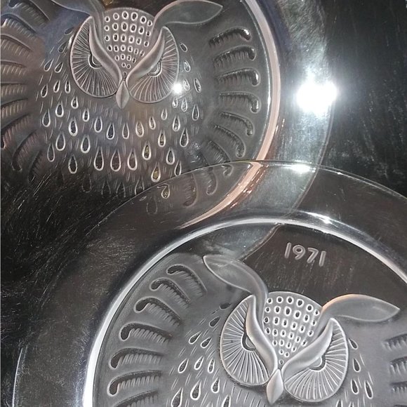Vintage Lalique Owl Plate - Two Avaliable - Picture 4 of 6